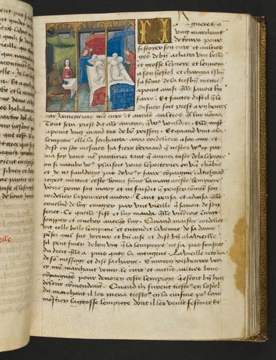 Pagina uit Cent Nouvelles Nouvelles, c.1461-62 door French School