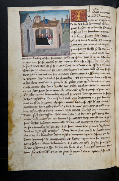 Pagina uit Cent Nouvelles Nouvelles, c.1461-62 door French School