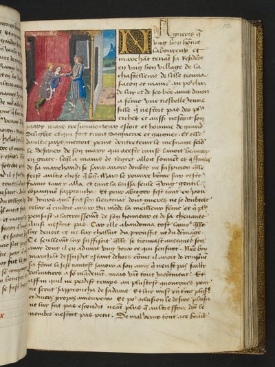 Pagina uit Cent Nouvelles Nouvelles, c.1461-62 door French School