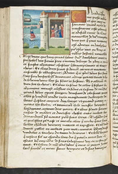 Pagina uit Cent Nouvelles Nouvelles, c.1461-62 door French School