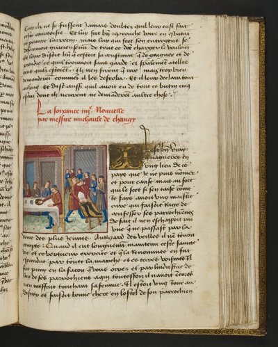 Pagina uit Cent Nouvelles Nouvelles, c.1461-62 door French School