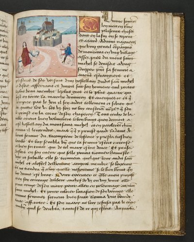 Pagina uit Cent Nouvelles Nouvelles, c.1461-62 door French School