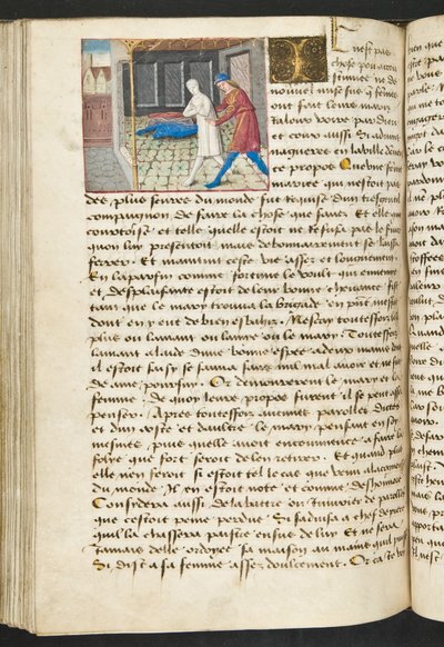 Pagina uit Cent Nouvelles Nouvelles, c.1461-62 door French School
