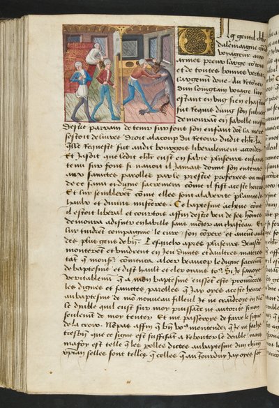 Pagina uit Cent Nouvelles Nouvelles, c.1461-62 door French School