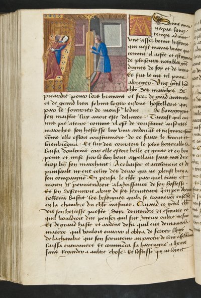 Pagina uit Cent Nouvelles Nouvelles, c.1461-62 door French School