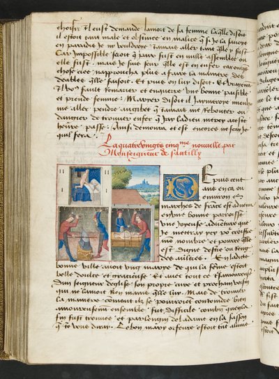 Pagina uit Cent Nouvelles Nouvelles, c.1461-62 door French School