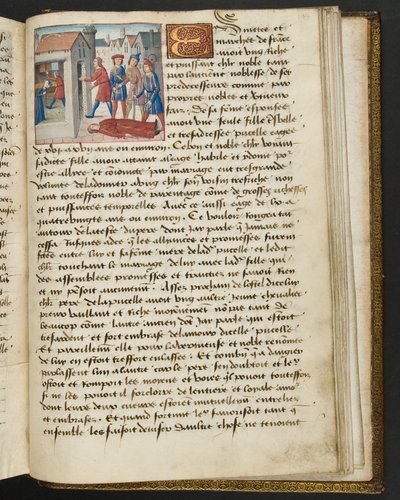 Pagina uit Cent Nouvelles Nouvelles, c.1461-62 door French School