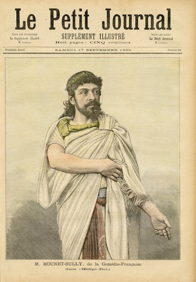 M. Mounet-Sully in Oedipus Rex bij de Comédie-Française, voorpagina van 