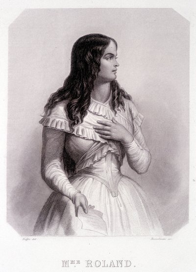 Madame Roland (of Roland de la Platière, Jeanne Marie of Monon Philipon), Franse politicus (1754-1793) - gravure door French School