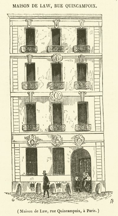 Huis van Law, rue Quincampoix, in Parijs door French School
