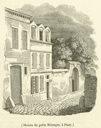 Huis van de dichter Beranger, in Passy door French School