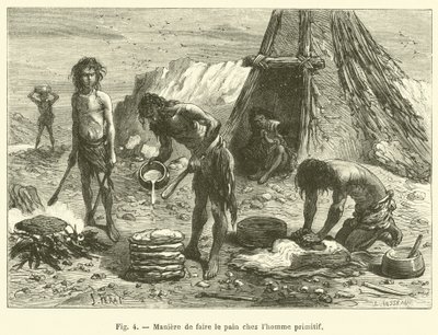 Manier van brood maken bij de primitieve mens door French School