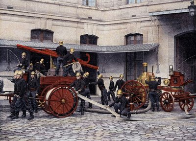 Gezamenlijke manoeuvres van de brandweerlieden van Parijs - in 