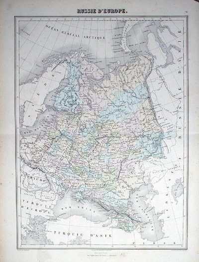Kaart die Europees Rusland afbeeldt, c.1840 door French School