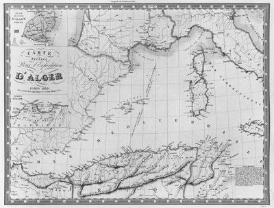 Kaart opgesteld voor de Algiers-expeditie, 1830 door French School
