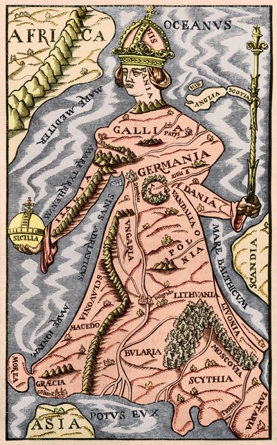Kaart van Europa, illustratie uit Le Magasin Pittoresque, 1849 door French School