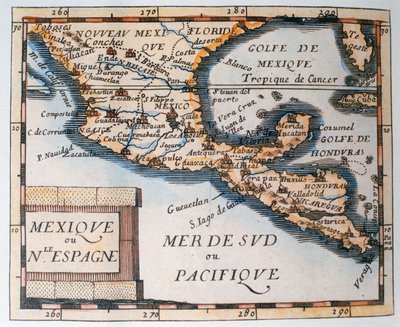 Kaart van Mexico of Nieuw-Spanje, 1625 door French School