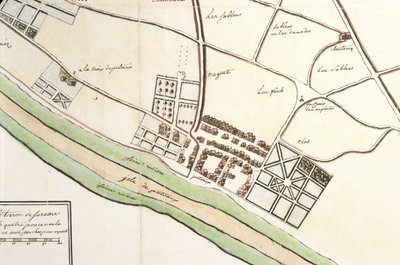 Kaart van Suresnes en zijn bijgebouw, Puteaux, 1669 door French School