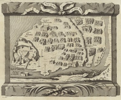 Kaart van het eiland Diu door French School