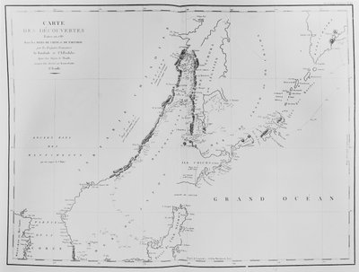 Kaart van de ontdekkingen gedaan in 1787 in de Chinese Zeeën en Straat van Tartary door de Franse fregatten La Boussole en L