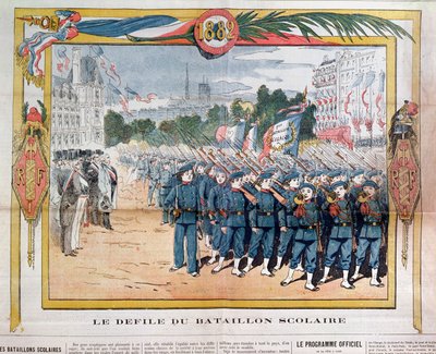 Mars van schoolbataljons op 14 juli 1882 door French School