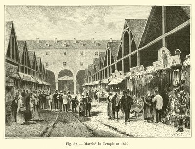 Markt van de Tempel in 1840 door French School