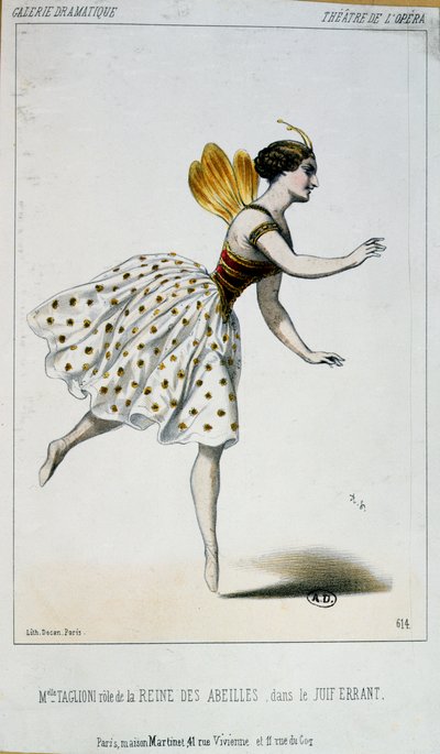 Maria Taglioni als de Koningin Bij in Le Juif errant door Jacques Fromental Halevy, ca. 1852 door French School