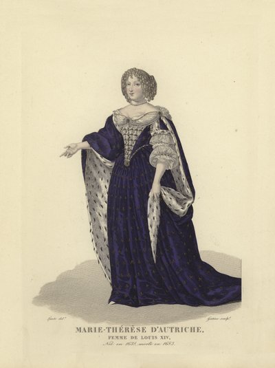 Maria Theresia van Oostenrijk, eerste vrouw van koning Lodewijk XIV van Frankrijk door French School