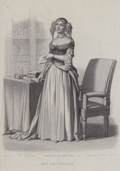 Marie de Rabutin-Chantal, markiezin de Sevigne, Franse schrijfster (gravure) door French School