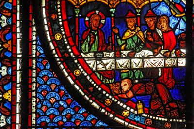 Het Maria Magdalena-raam: Maria in het huis van Simon door French School