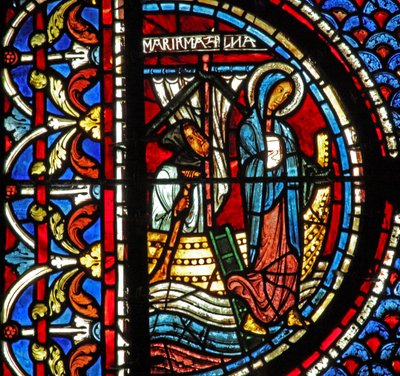 Het Maria Magdalena-raam: Maria landt in Provence door French School