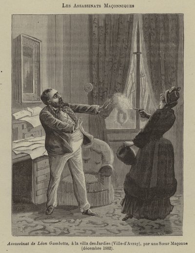 Maconnieke moorden (gravure) door French School