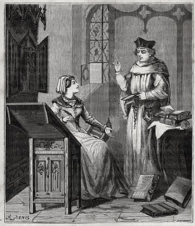 Matthieu Lansbert en zijn nicht - Gravure in 