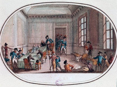 Maximilien de Robespierre gewond in de antichambre van het Comité de Salut Public door French School