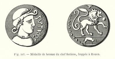 Bronzen medaille van chef Suticos, geslagen in Rouen door French School