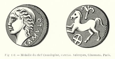 Medaillon van de leider Camulogene, Camulo, Aulerques, Cenomans, Parijs door French School