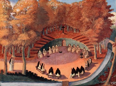 Meditatie van de Solitaires van Port-Royal, kopie door M. Charles Sanlaville (fl.1920-30), illustratie uit Histoire de la Nation Francaise, door Gabriel Hanotaux (1853-1944), 1924 door French School