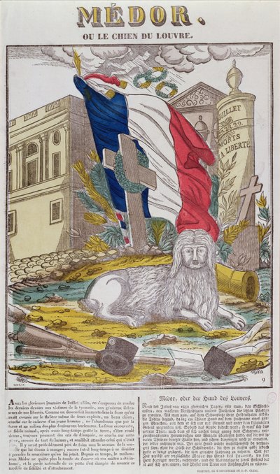 Medor, de trouwe hond van het Louvre, ca. 1831 door French School