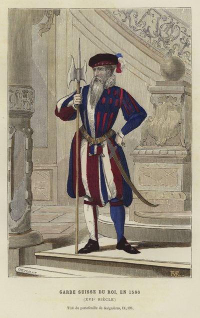 Lid van de Zwitserse Garde van de koning, Frankrijk, 1596 door French School