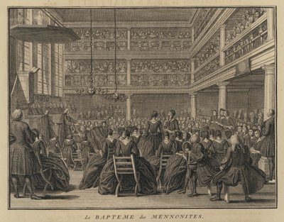 Doopceremonie van Mennonieten door French School