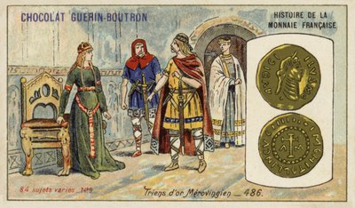 Merovingische gouden triens, 486 door French School