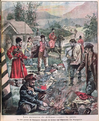 Methoden om de pest te voorkomen, uit Le Petit Journal, 1898 door French School