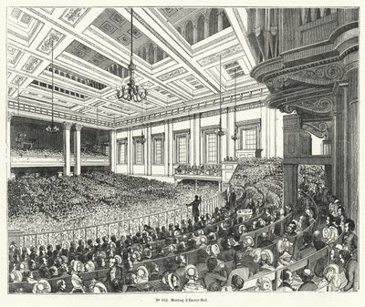 Bijeenkomst van de Anti-Corn Law League in Exeter Hall, Londen door French School