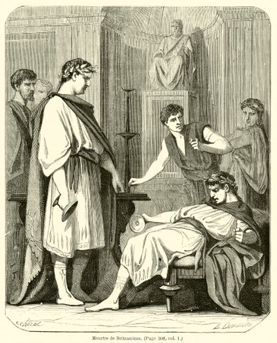 Moord op Britannicus (gravure) door French School