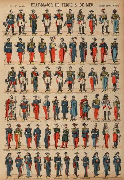 Militaire uniformen van het Franse leger en de marine door French School