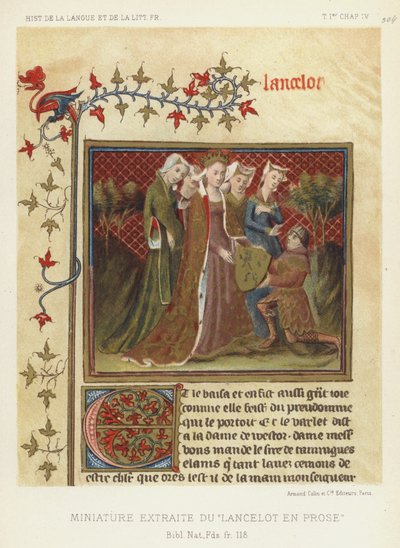 Miniatuur uit de Lancelot in proza door French School