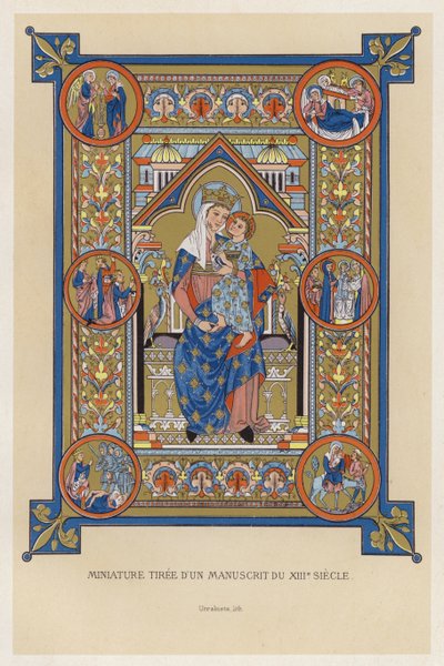 Miniatuur uit een manuscript uit de 13e eeuw door French School