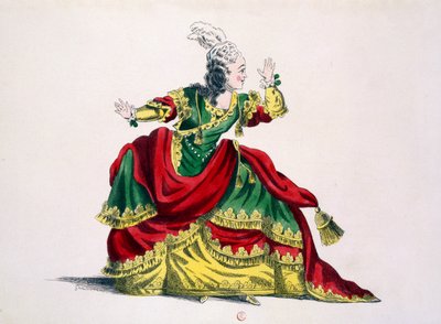 Miss Sainval als Zenobie in Zenobie en Rhadamisthe, facsimile door Guillaumot fils (handgekleurde gravure) door French School