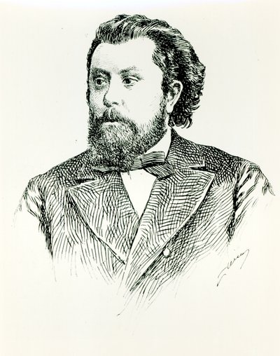 Modest Petrovich Moussorgsky (1835-81), illustratie uit LHistoire de la Musique en Russie door Albert Soubies, gepubliceerd in Parijs, 1898 door French School