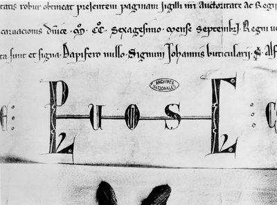 Monogram van Lodewijk IX door French School